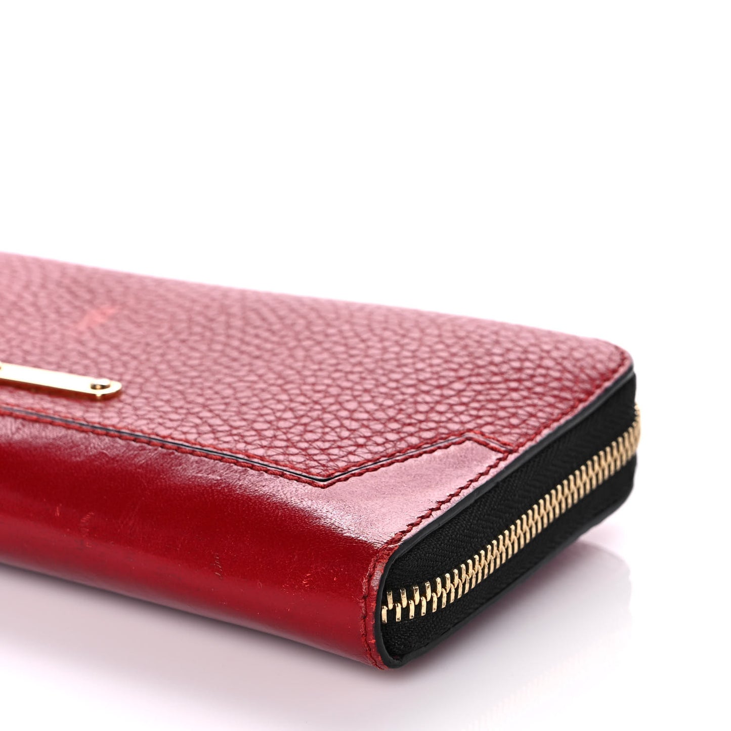 Calfskin Ziggy Zip Around Wallet Red