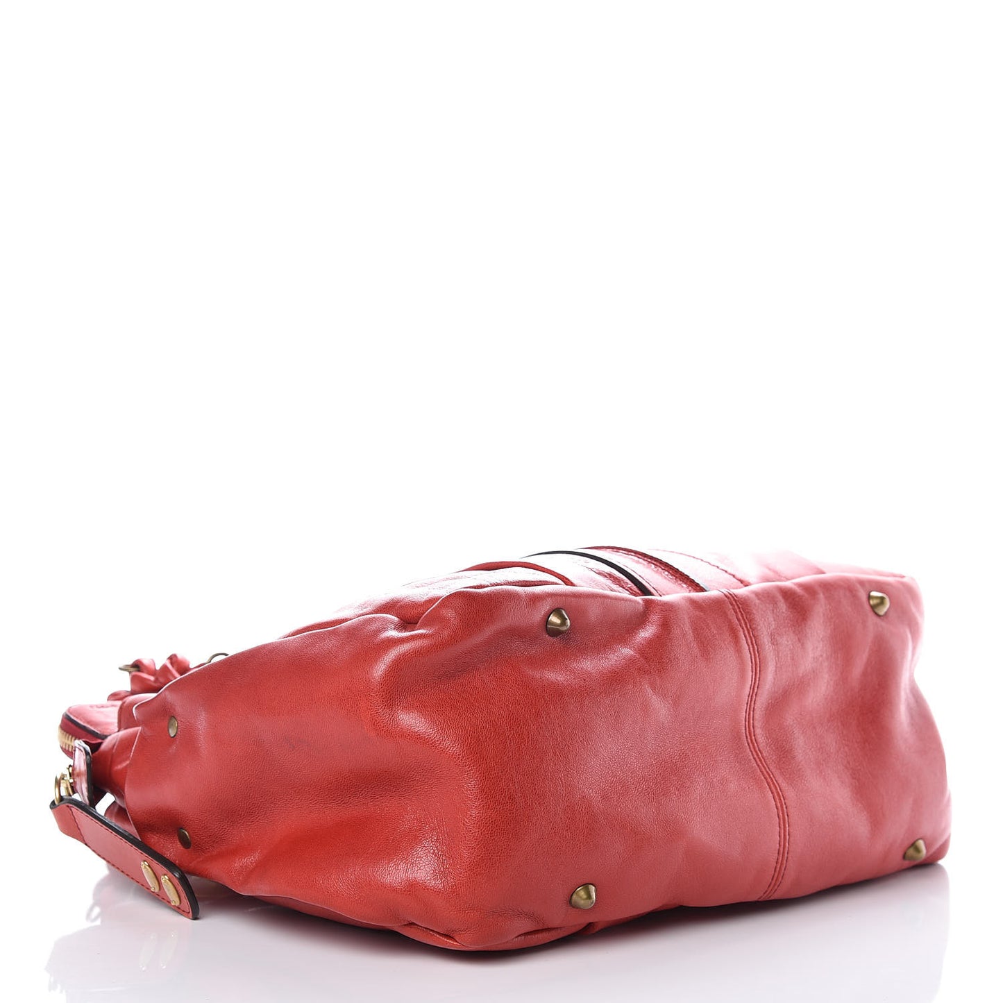 Lambskin Large Heloise Satchel Vermillion Red