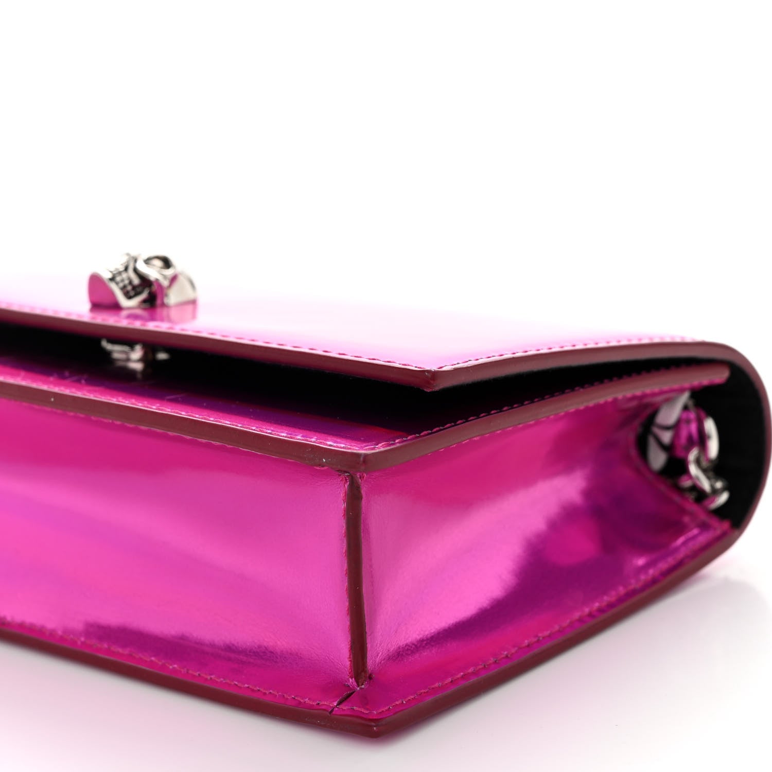 Alexander McQueen Iridescent Calfskin Skull Crossbody Pink 9 of 11