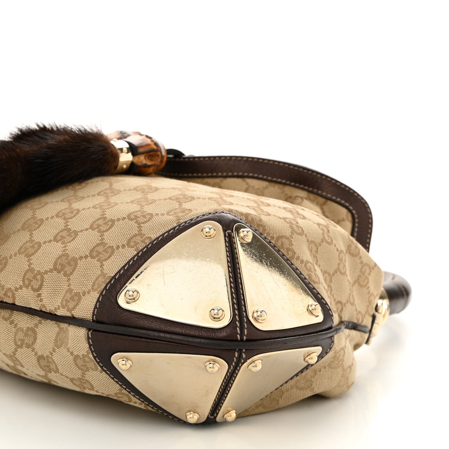 Gucci Monogram Mink Indy Small Top Handle Bag Metallic 10 of 10