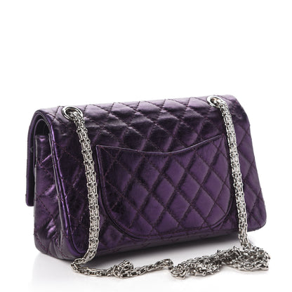 Chanel Metallic Aged Calfskin Quilted 2.55 Reissue Flap Purple 3 of 9