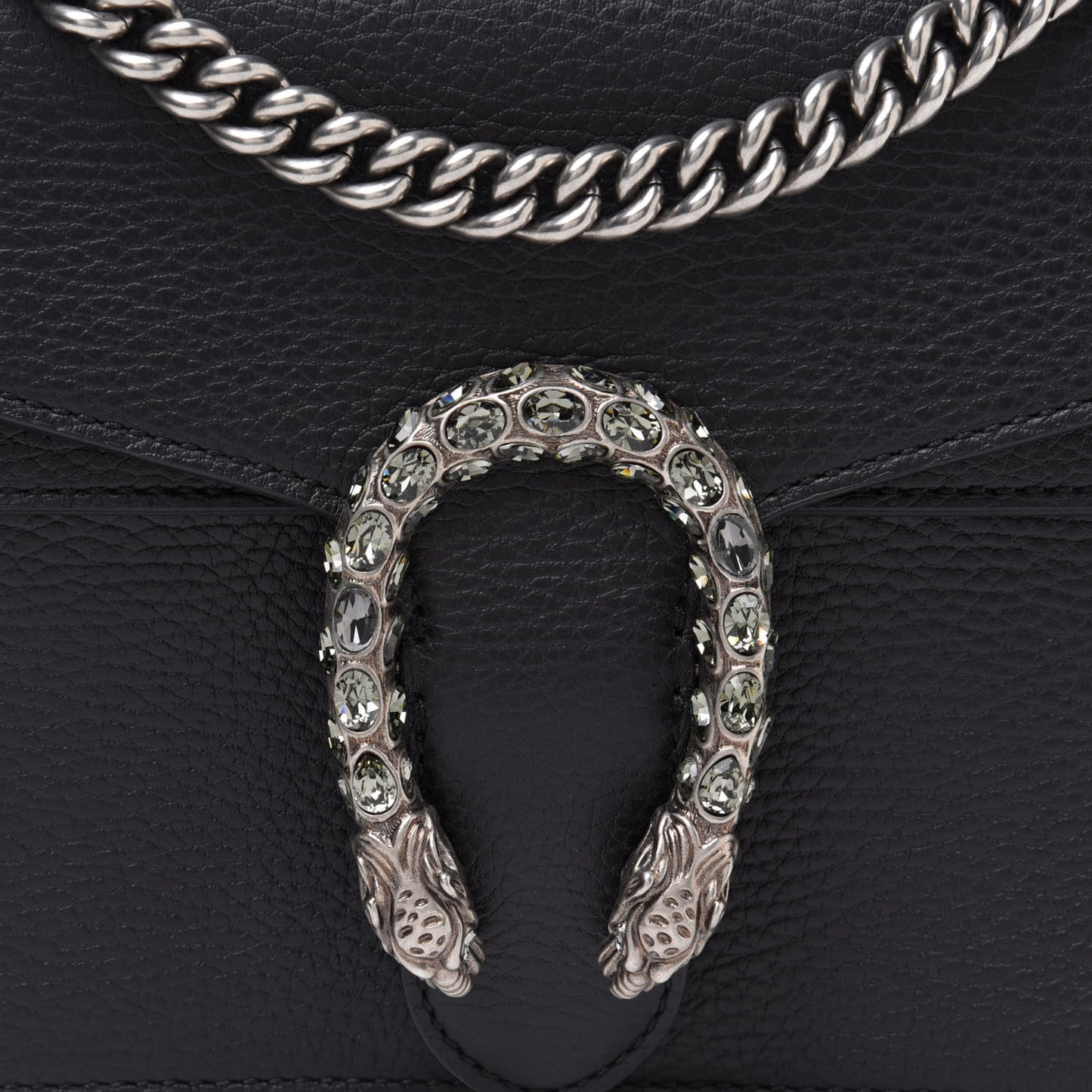 Pebbled Calfskin Small Dionysus Shoulder Bag Black