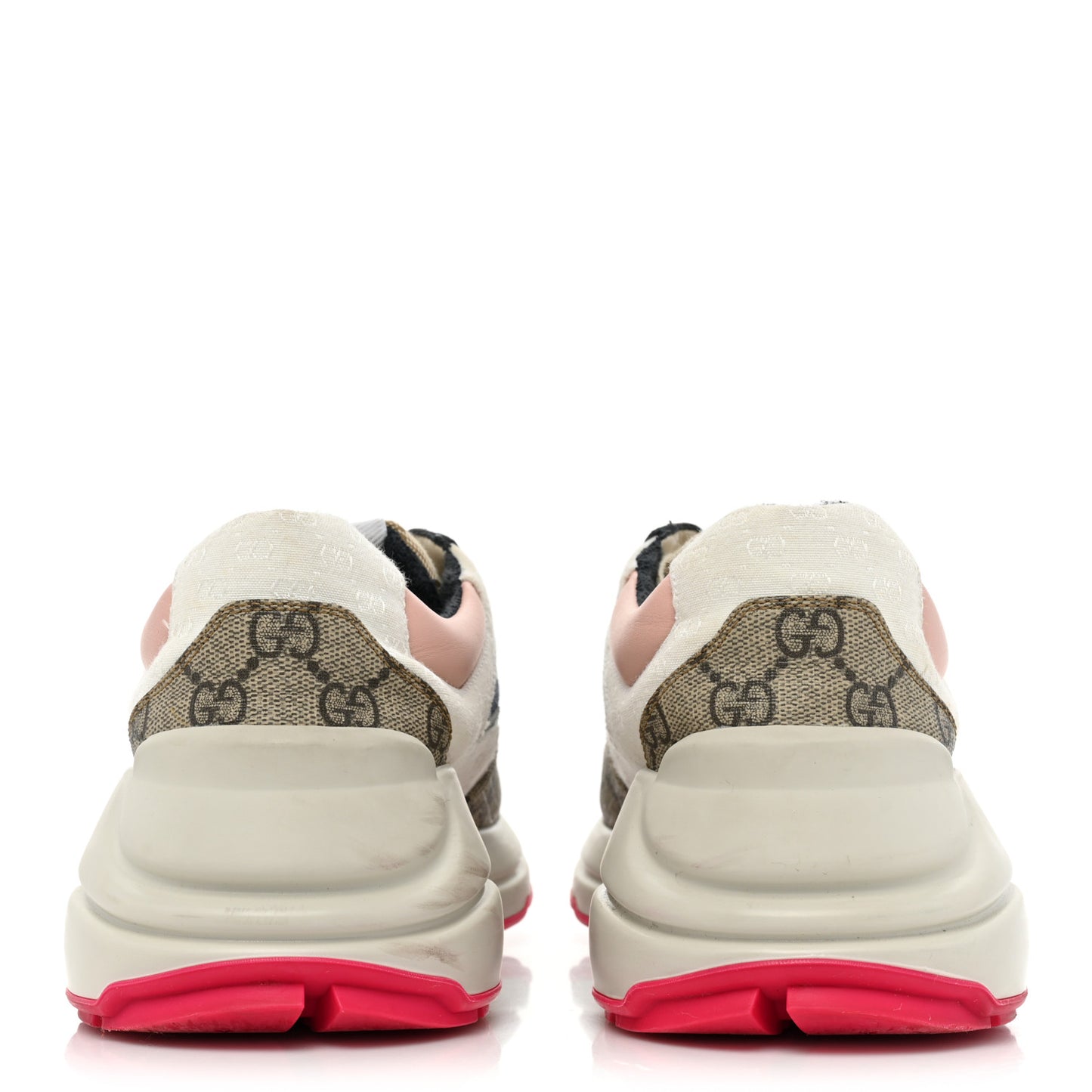 GG Supreme Monogram Mix Monogram Womens Rhyton Sneakers 39.5 London Blue Beige Pale Pink
