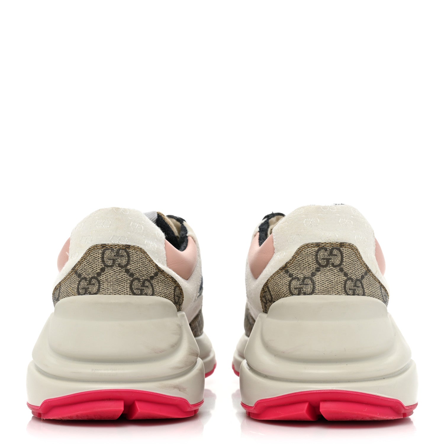 Gucci GG Supreme Monogram Mix Monogram Womens Rhyton Sneakers 39.5 London Blue Beige Pale Pink 4 of 17