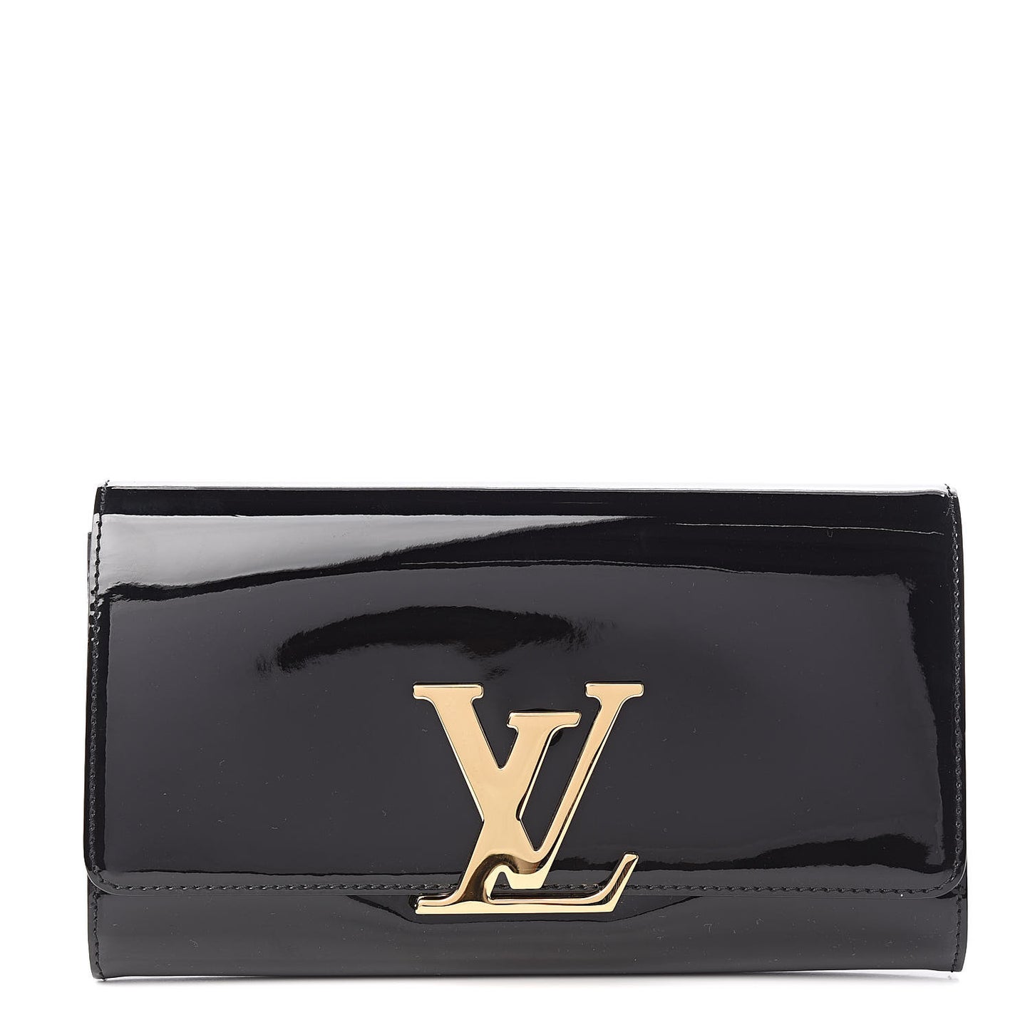 Patent Louise Clutch Black