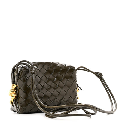 Bottega Veneta Polished Nappa Intrecciato Knot Mini Loop Camera Bag Kaki 3 of 11