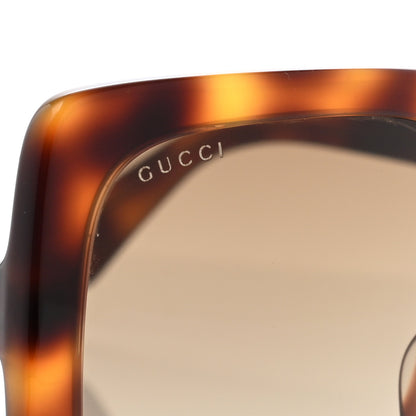 Gucci Acetate Square Frame Crystal Sunglasses GG 0418S Tortoiseshell 5 of 8
