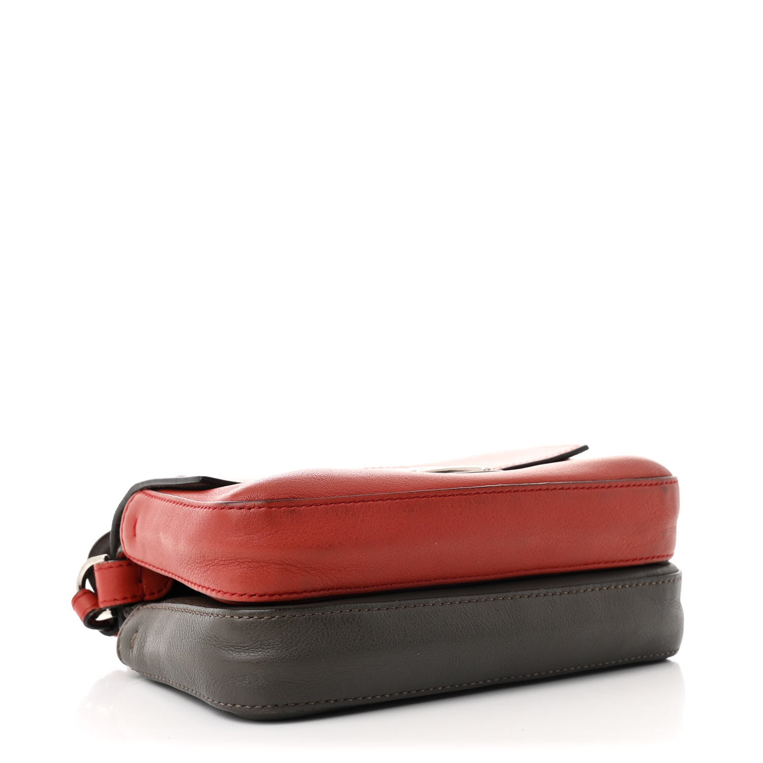 Fendi Vitello Dolce Flowerland Bi-Color Studded Micro Double Baguette Bloody Mary Carbone 4 of 11