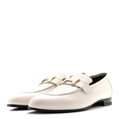Hermes Goatskin Womens Paris Loafers 38.5 Beige Glaise 4 of 10
