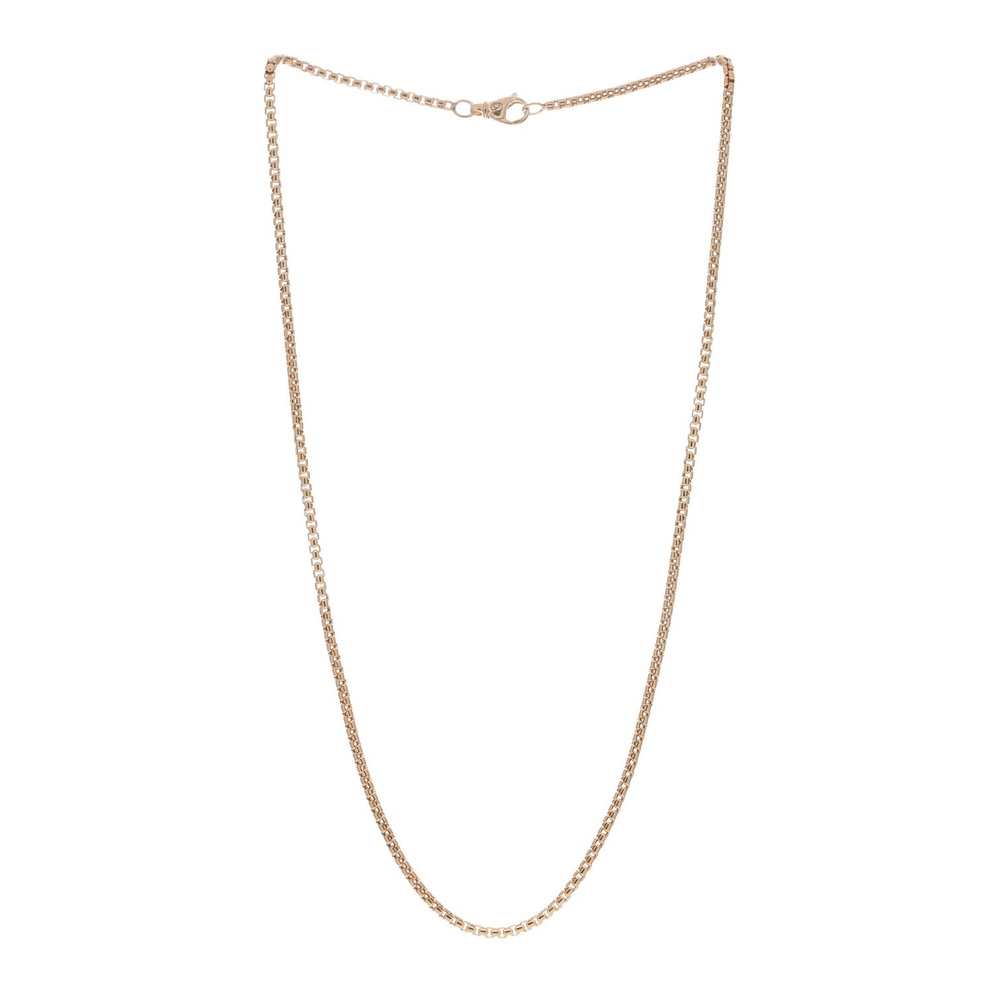 18K Rose Gold 2.7mm Box Chain Necklace 20"