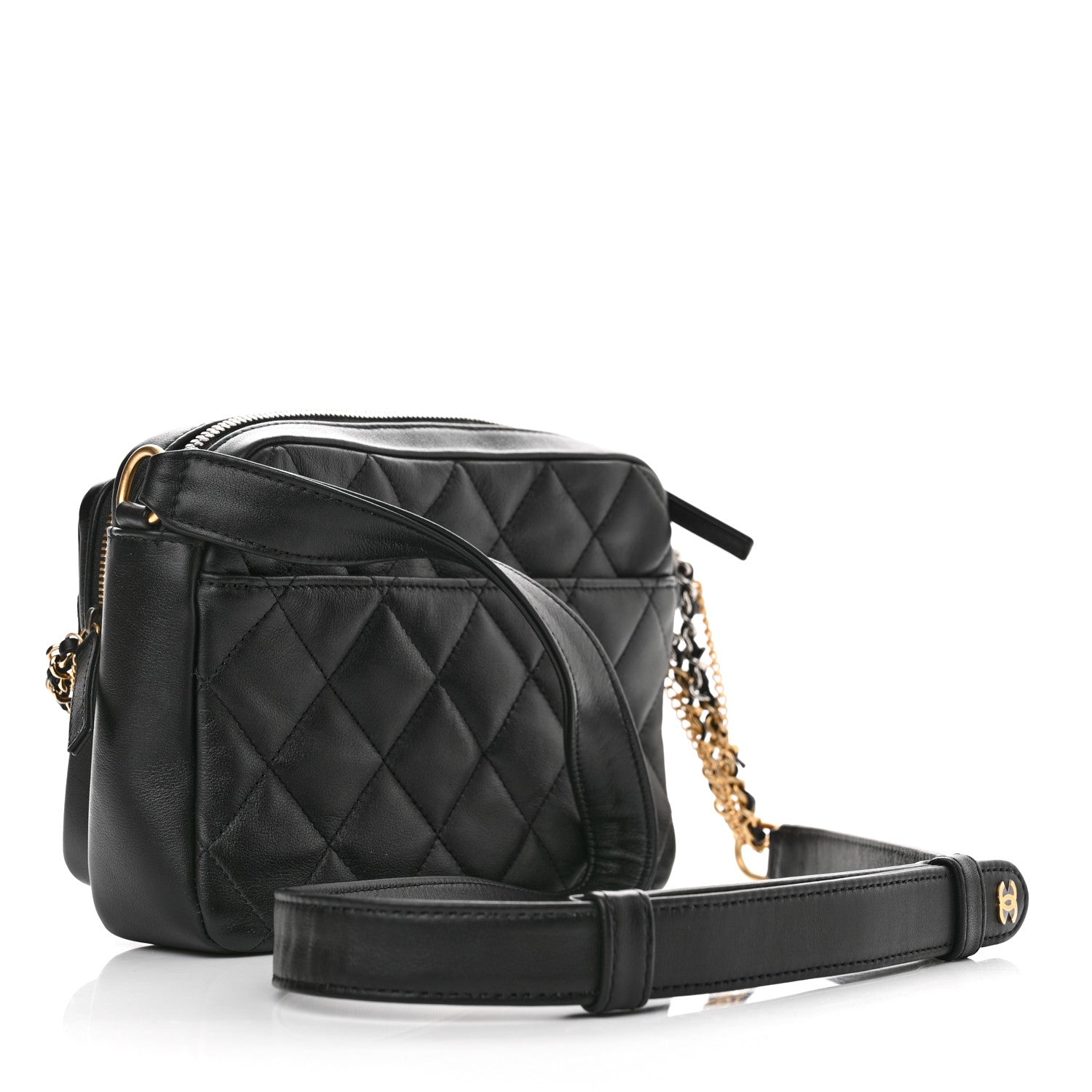 Chanel Calfskin Quilted Small Camera Case Black 3 of 9