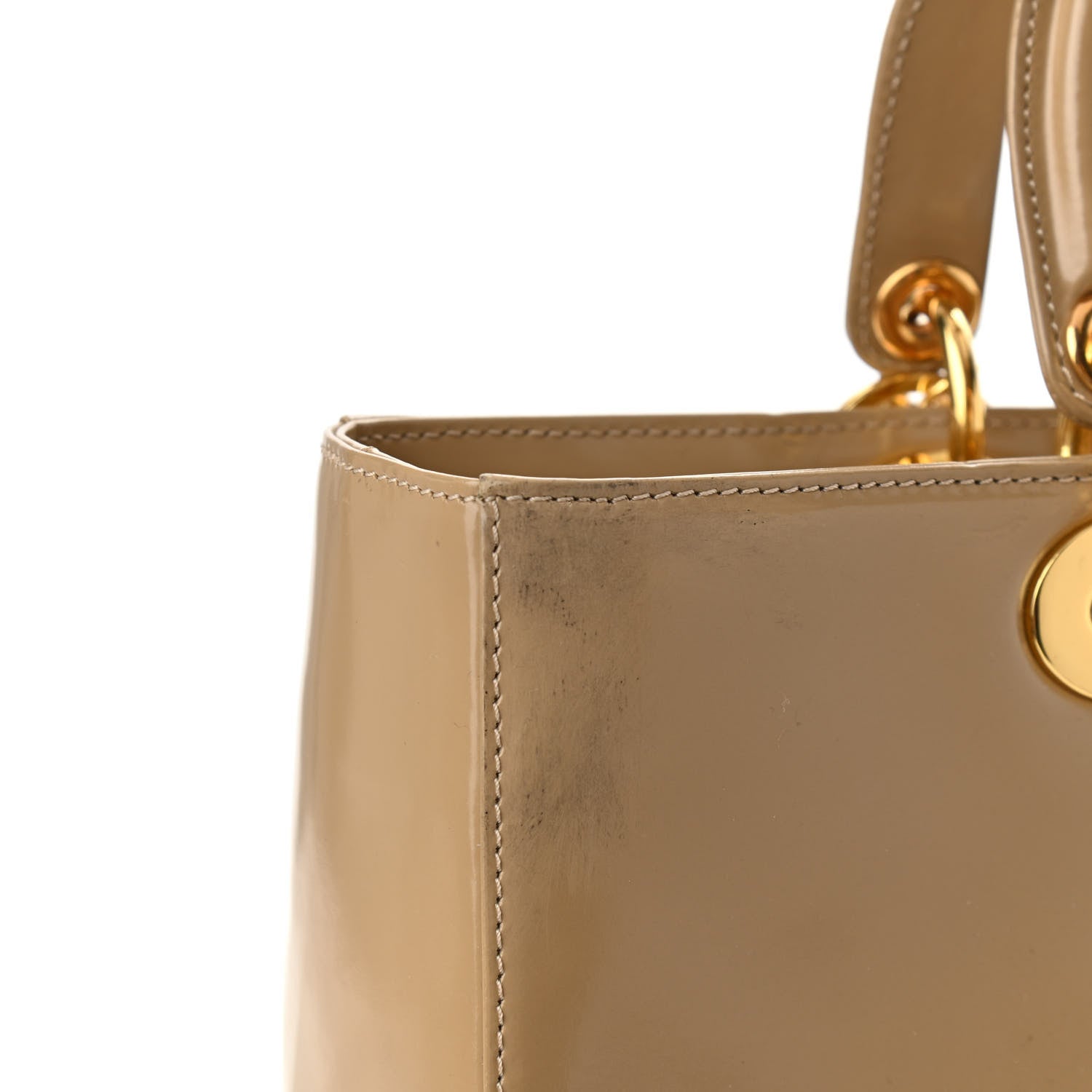 Christian Dior Patent Large Lady Dior Beige 12 of 14