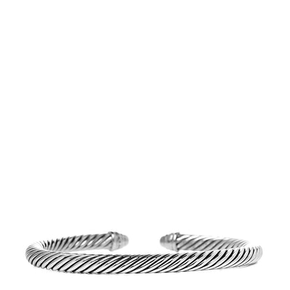 David Yurman Sterling Silver Diamond 5mm Cable Classics Dome Bracelet 3 of 4