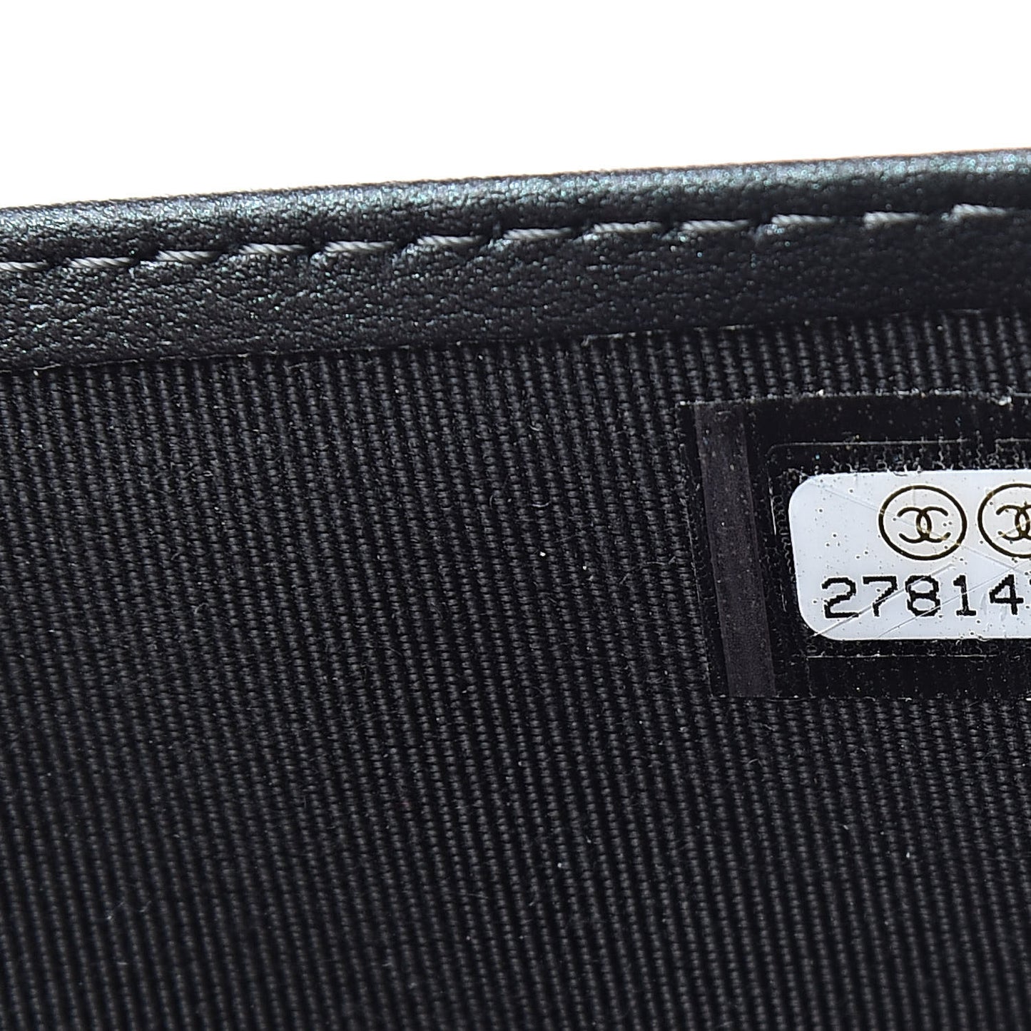 Iridescent Caviar Quilted Large Zip Around Organizer Wallet Black