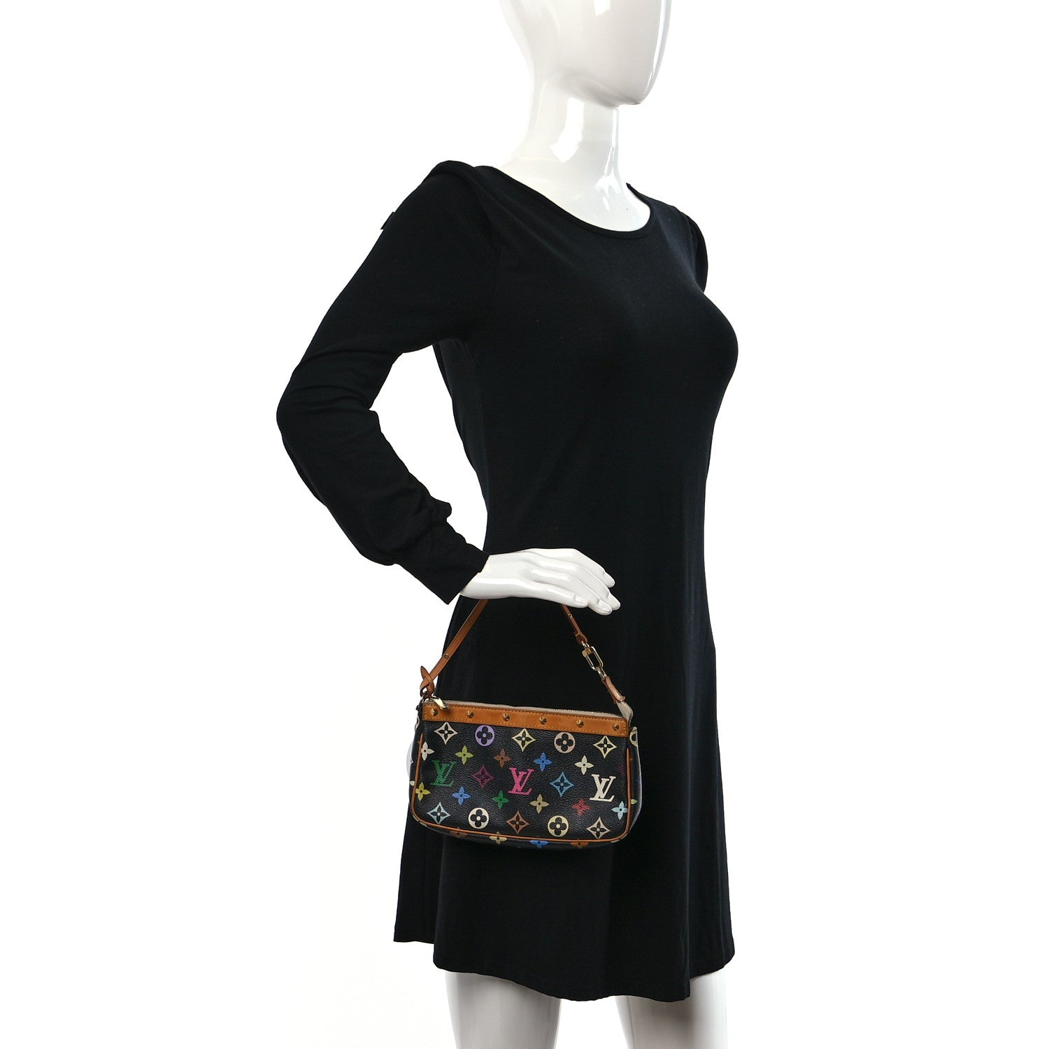 Louis Vuitton Monogram Multicolor Pochette Accessories Black 2 of 11