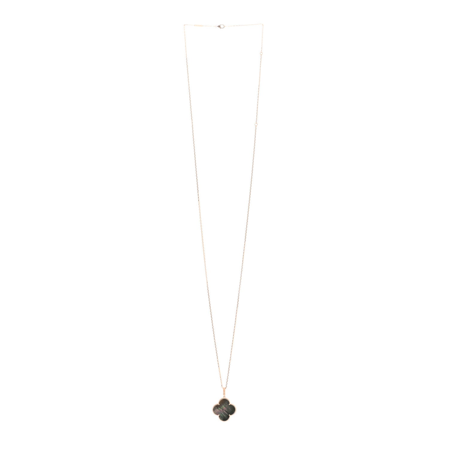 Van Cleef & Arpels 18K Rose Gold Gray Mother of Pearl Magic Alhambra Long Necklace 3 of 5
