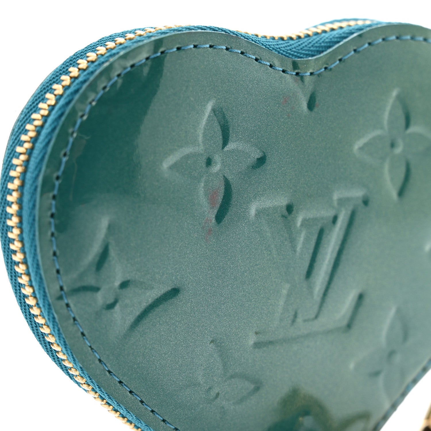 Louis Vuitton Vernis Heart Coin Purse Blue Galactic 7 of 8