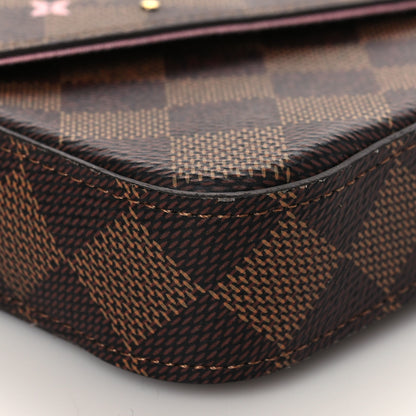 Louis Vuitton Damier Ebene Studded Pochette Felicie Chain Wallet 8 of 9