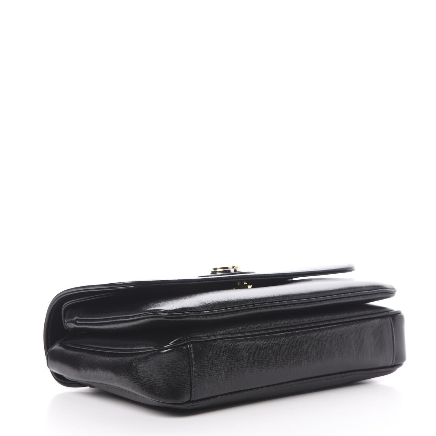Azalea Calfskin Small Marina Chain Shoulder Bag Black