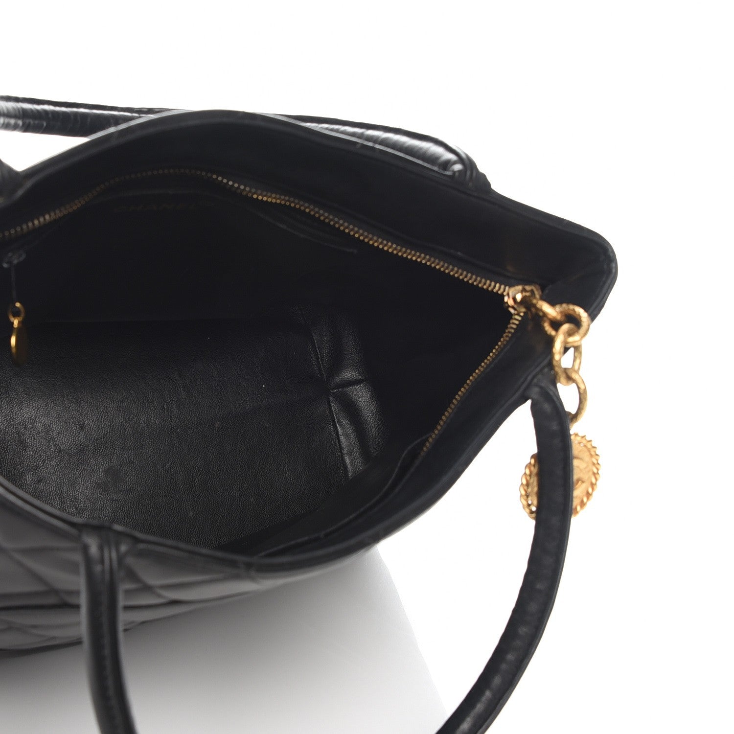 Chanel Lambskin Quilted Medallion Tote Black 5 of 10