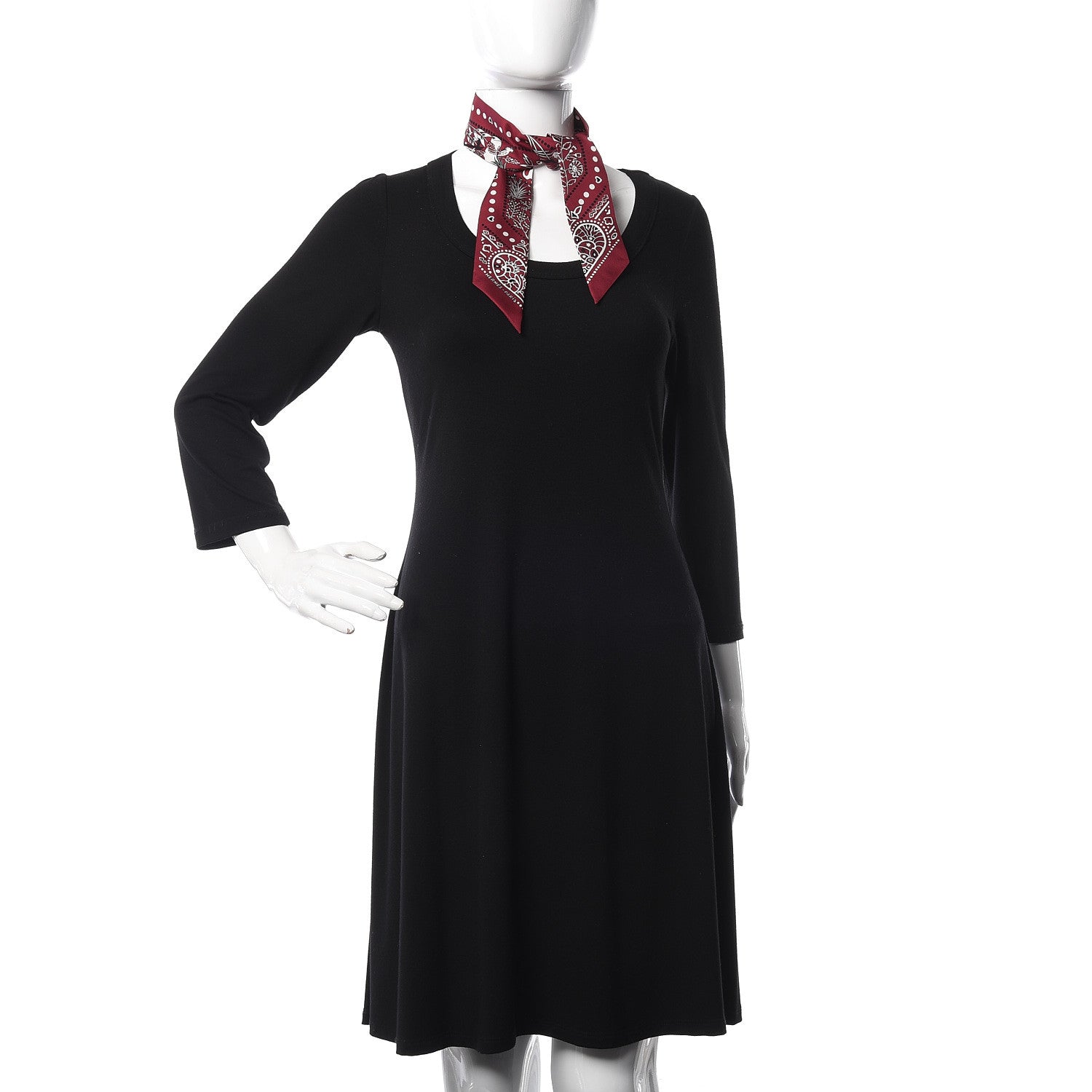 Hermes Silk Entre Ciel Et Mer Twilly Bordeaux White Black 2 of 5