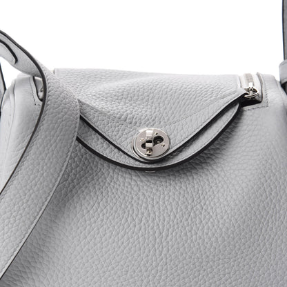 Hermes Taurillon Clemence Mini Lindy 20 Bleu Pale 10 of 11
