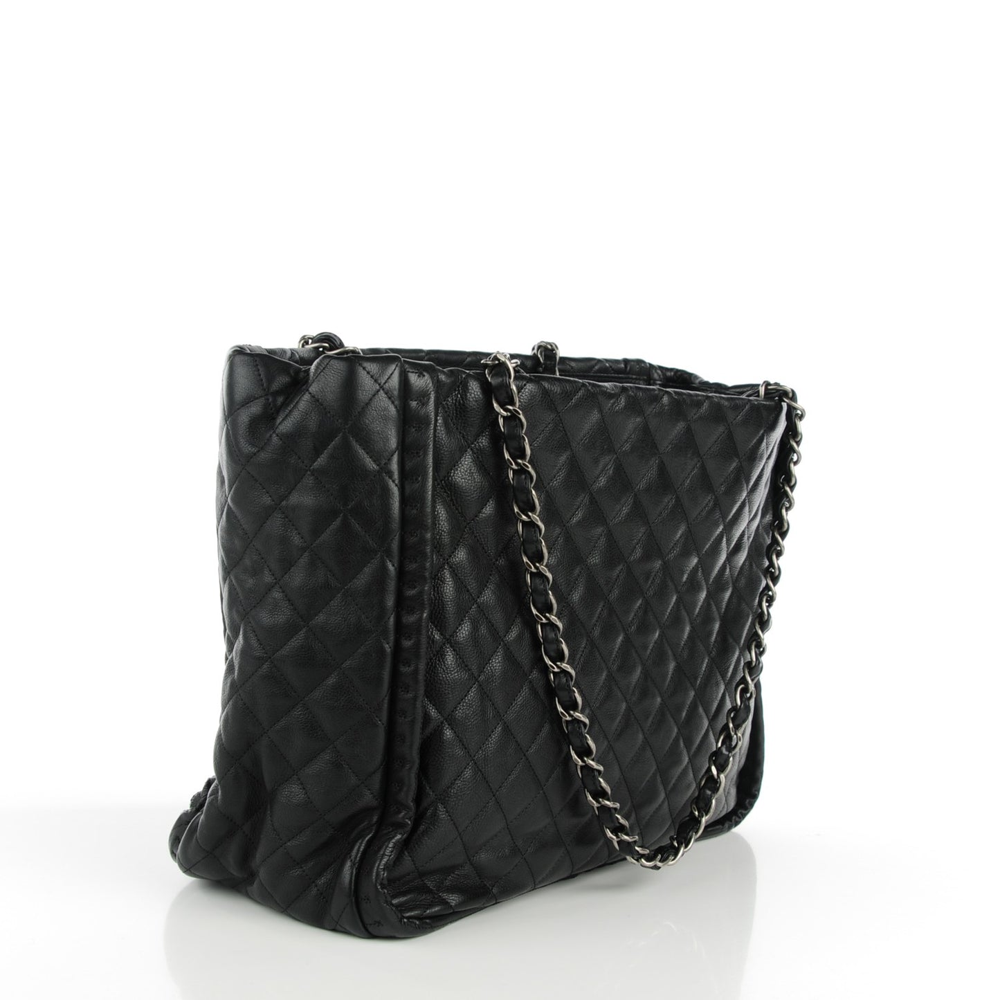 Calfskin Quilted Large Istanbul Tote Black