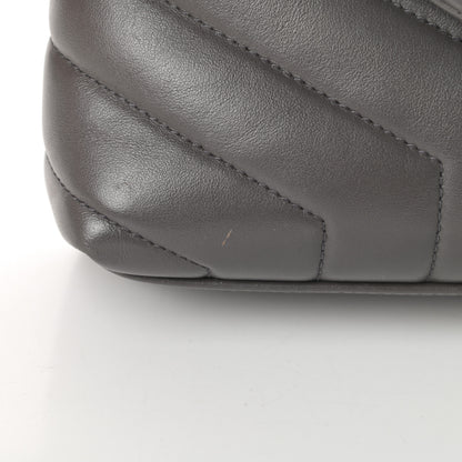 Saint Laurent Calfskin Y Quilted Monogram Toy Loulou Crossbody Bag Storm 16 of 18