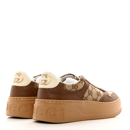 Gucci Calfskin GG Monogram Womens Platform 55mm Sneakers 36 Hezelnut Beige Ebony Mystic White 4 of 7