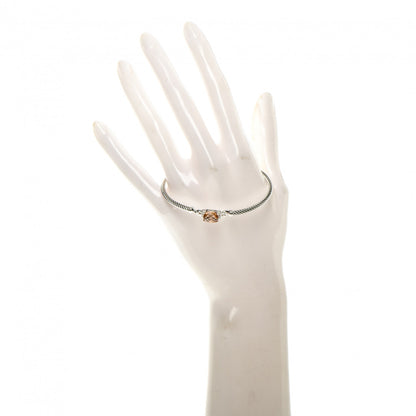 David Yurman Sterling Silver Diamond Morganite 3mm Petite Wheaton Bracelet 2 of 4