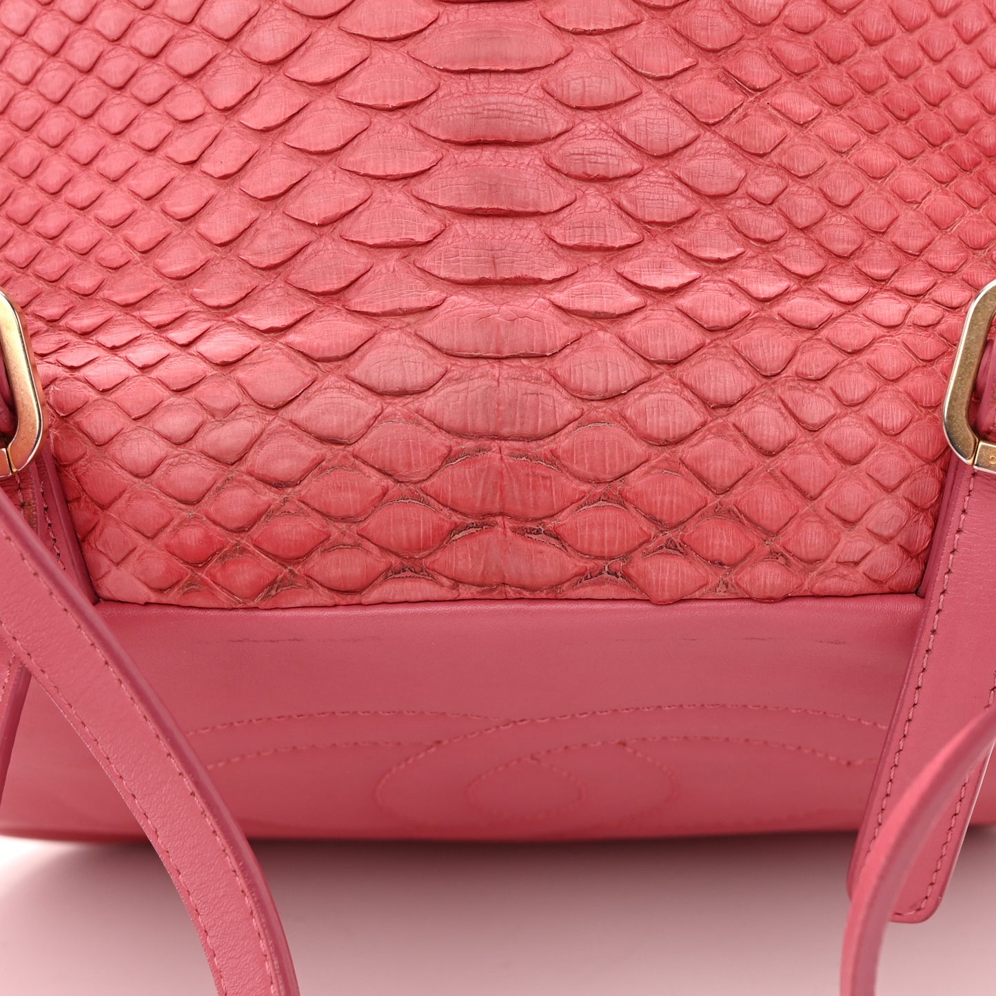 Snakeskin Backpack Light Pink