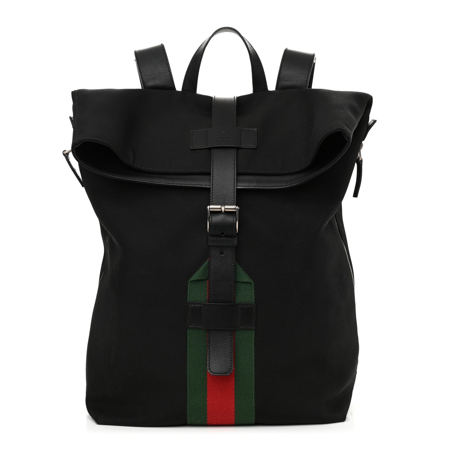 Techno Canvas Web Single Buckle Backpack Black