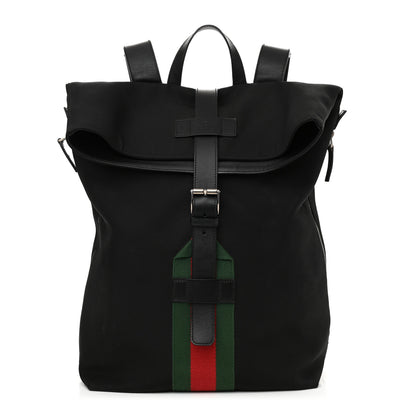 Gucci Techno Canvas Web Single Buckle Backpack Black 1 of 16