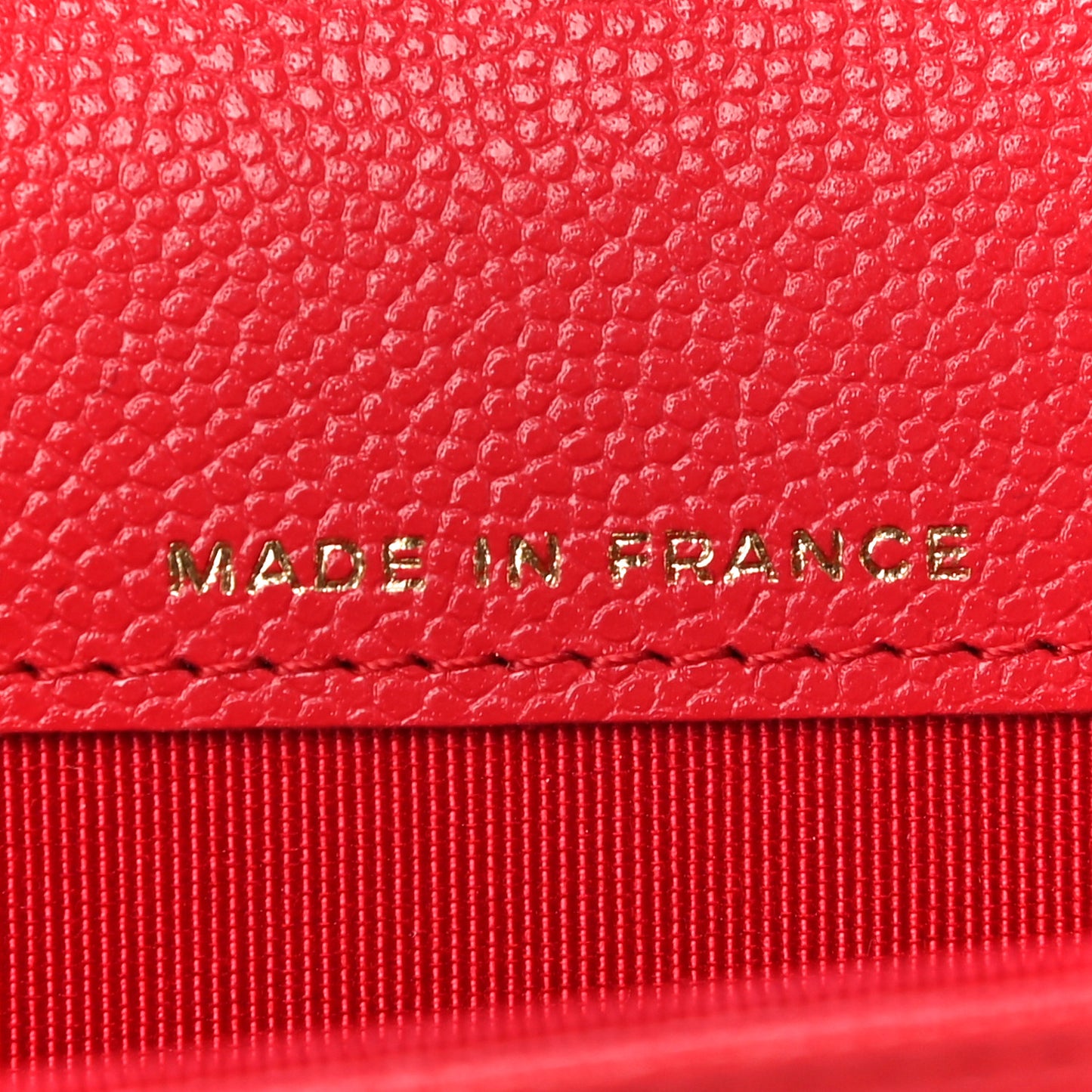 Caviar Quilted Flap Card Holder Wallet Red