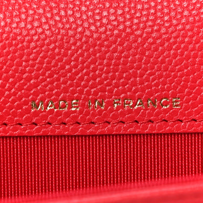 Chanel Caviar Quilted Flap Card Holder Wallet Red 7 of 12