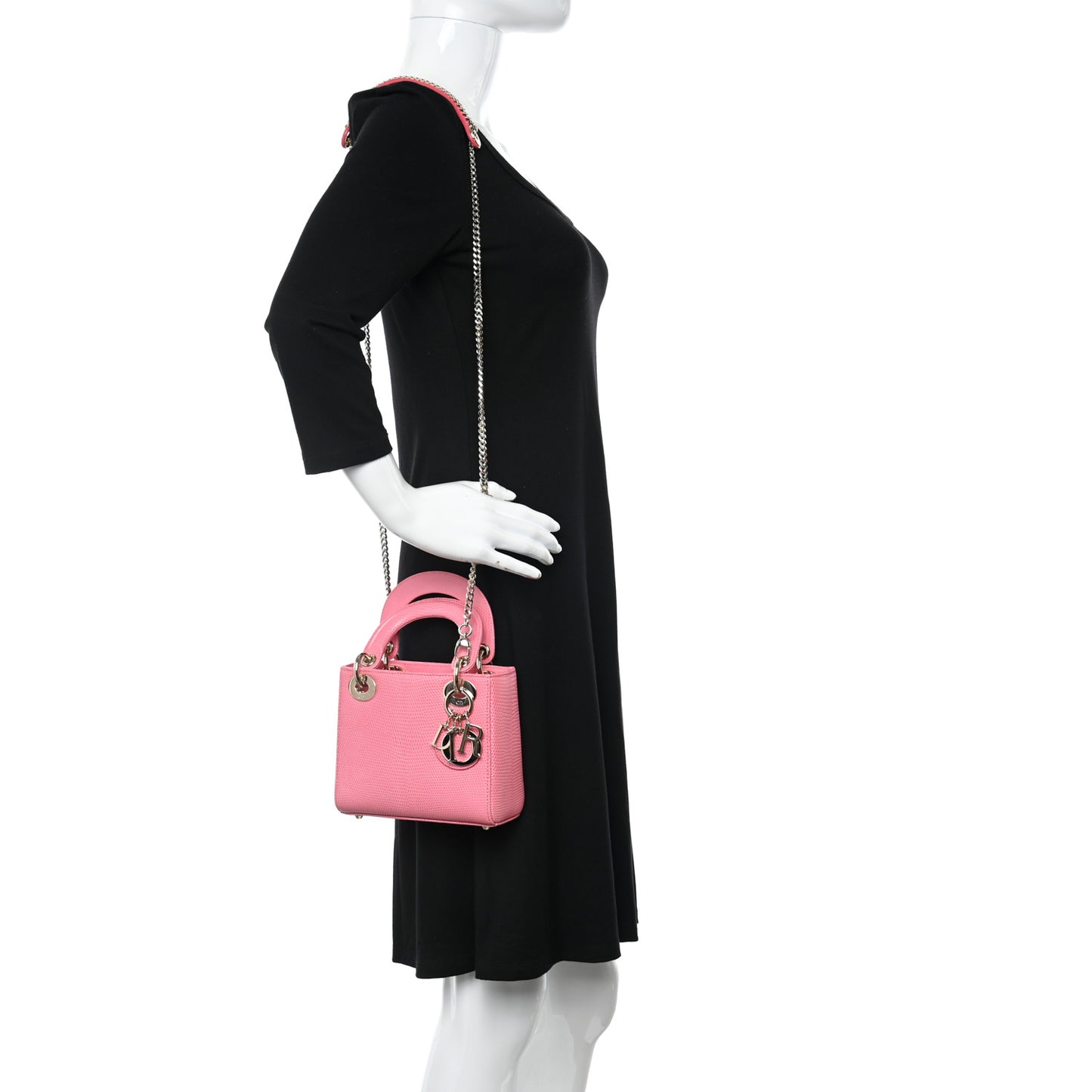 Lizard Mini Lady Dior Pink