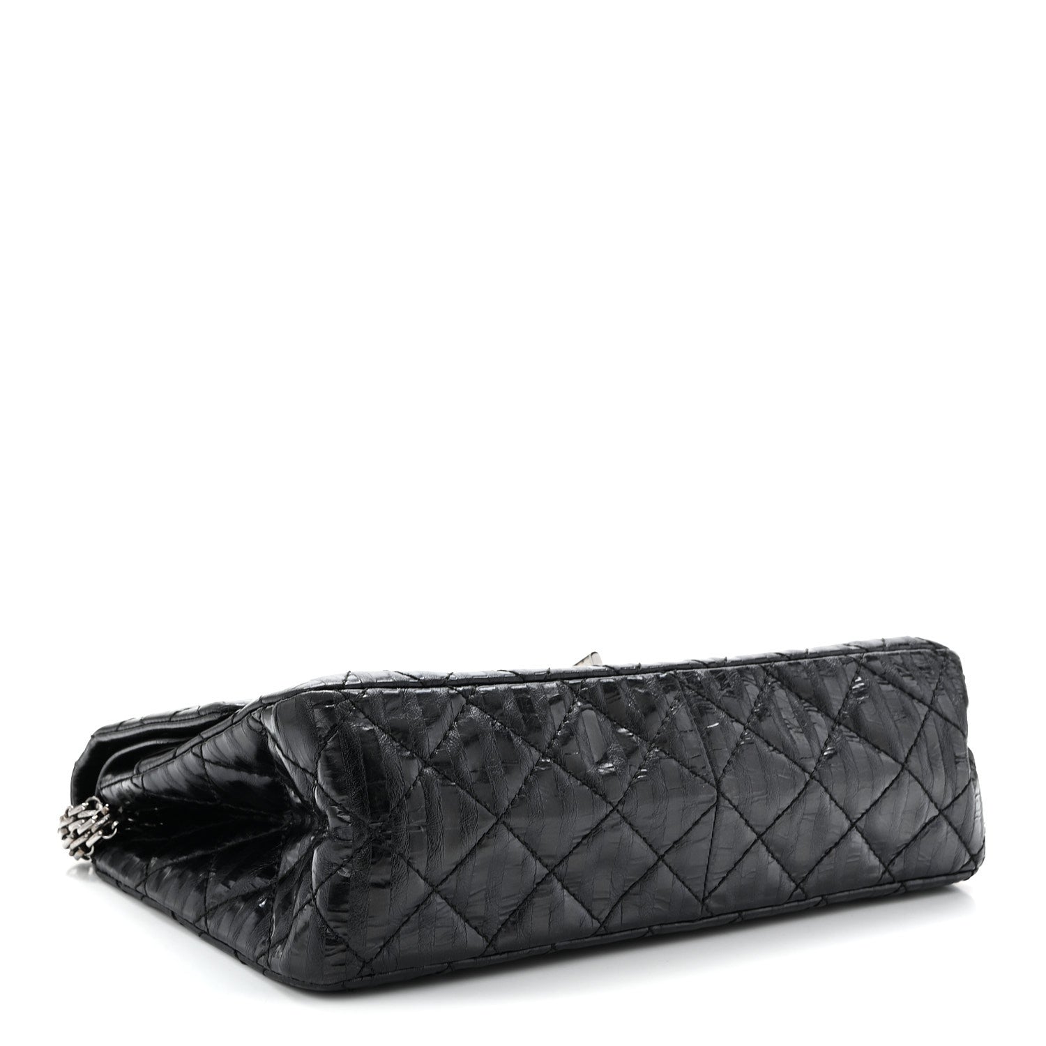 Chanel Metallic Calfskin Striped 2.55 Reissue 226 Flap Black 4 of 10