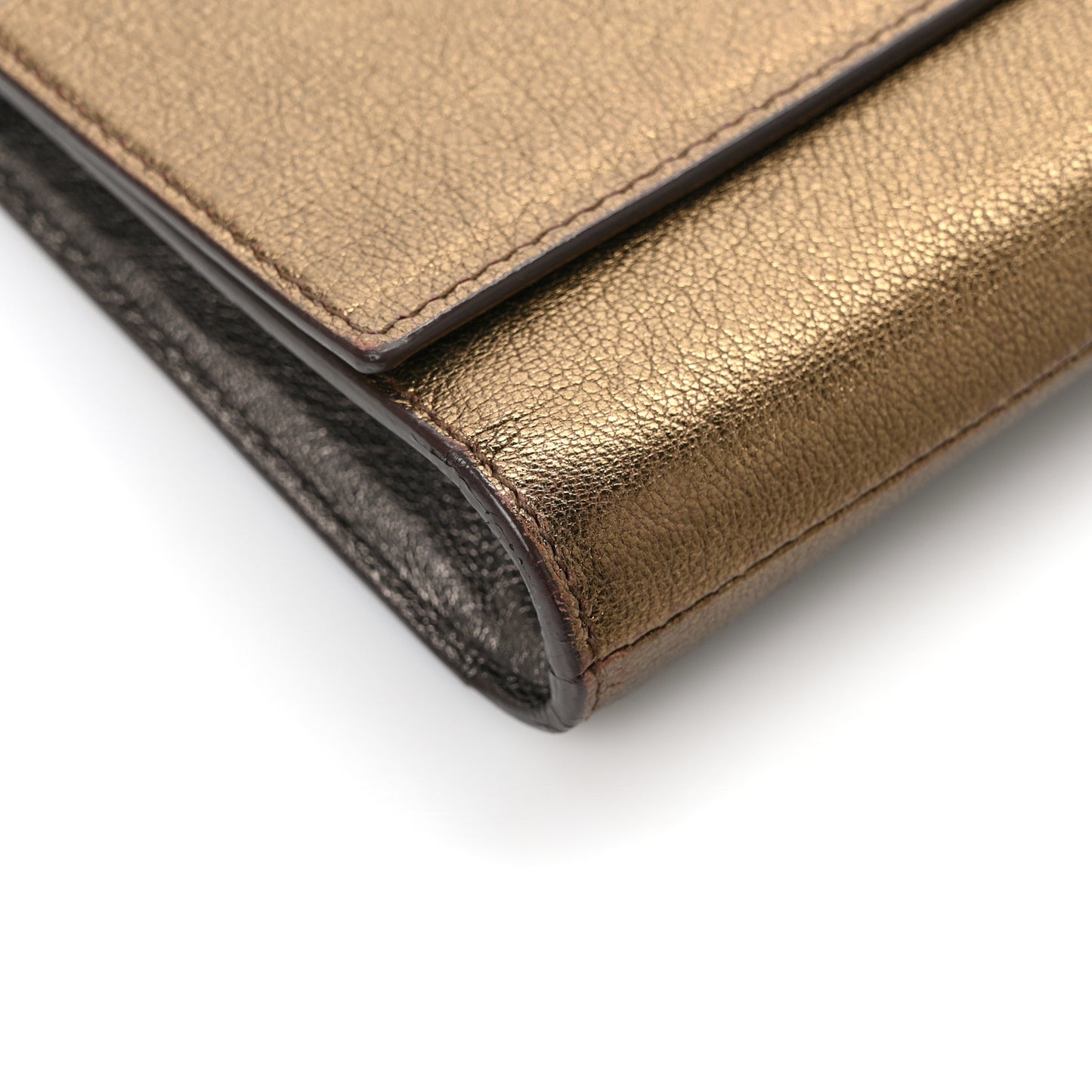 Metallic Calfskin Monogram Belle de Jour Chain Clutch Gold
