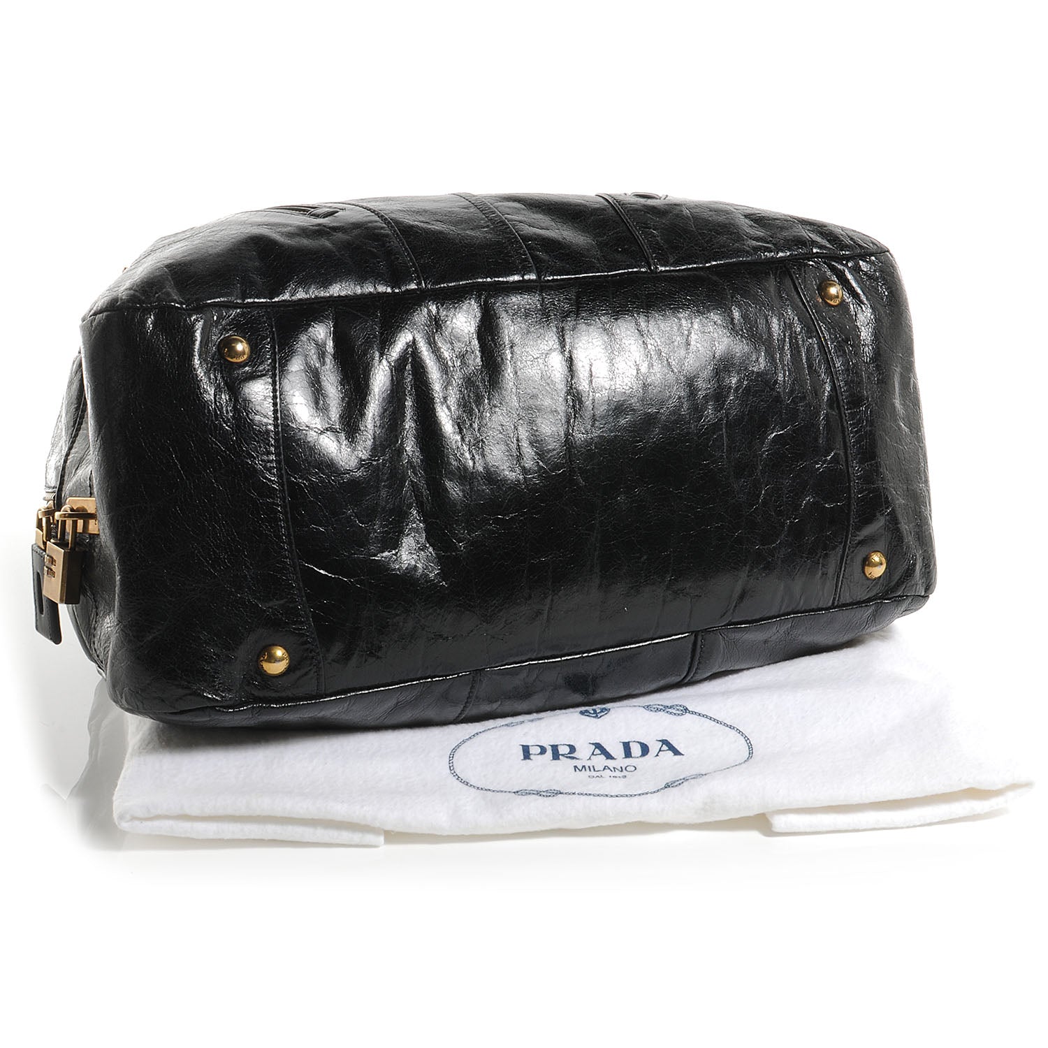 Prada Glace Calf Bowler Bag Black 4 of 8