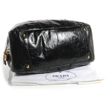 Prada Glace Calf Bowler Bag Black 4 of 8