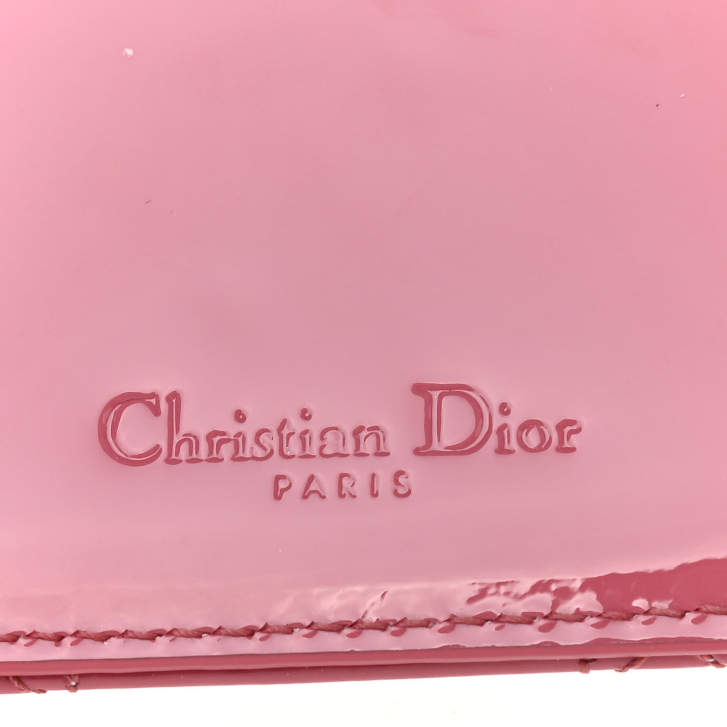 Patent Cannage Lady Dior Card Holder Pink