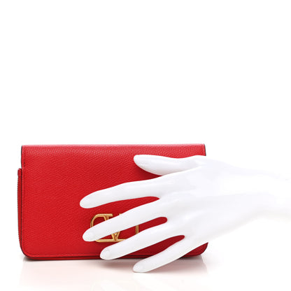 Valentino Garavani Grainy Calfskin Vlogo Phone Pouch Rouge Pur 2 of 7