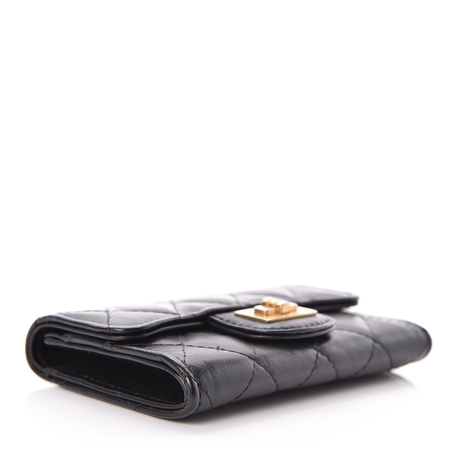 Chanel Aged Calfskin Quilted Reissue Flap Card Holder Black 4 of 8