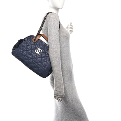 Chanel Iridescent Calfskin Quilted Large In The Mix Tote Navy 2 of 10