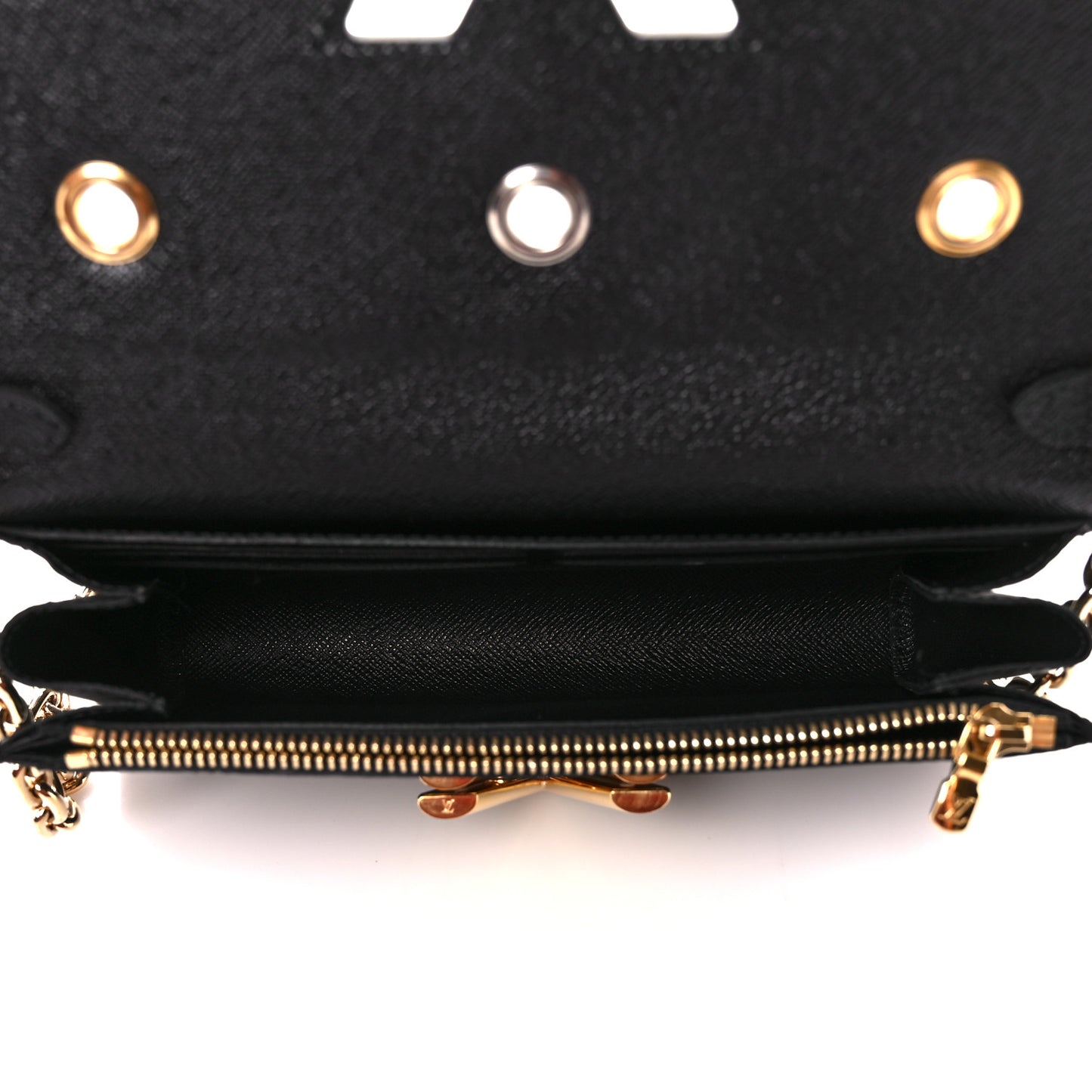 Epi Mechanical Flowers Twist Chain Wallet Black