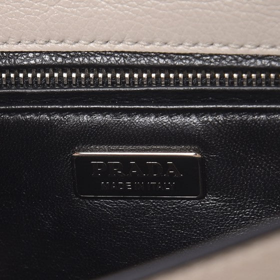 Prada Glace Calfskin Arcade Crossbody Bag Talco 6 of 8