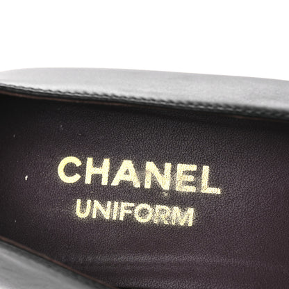 Chanel Lambskin Cap Toe CC Uniform Pumps 36 Black 9 of 11