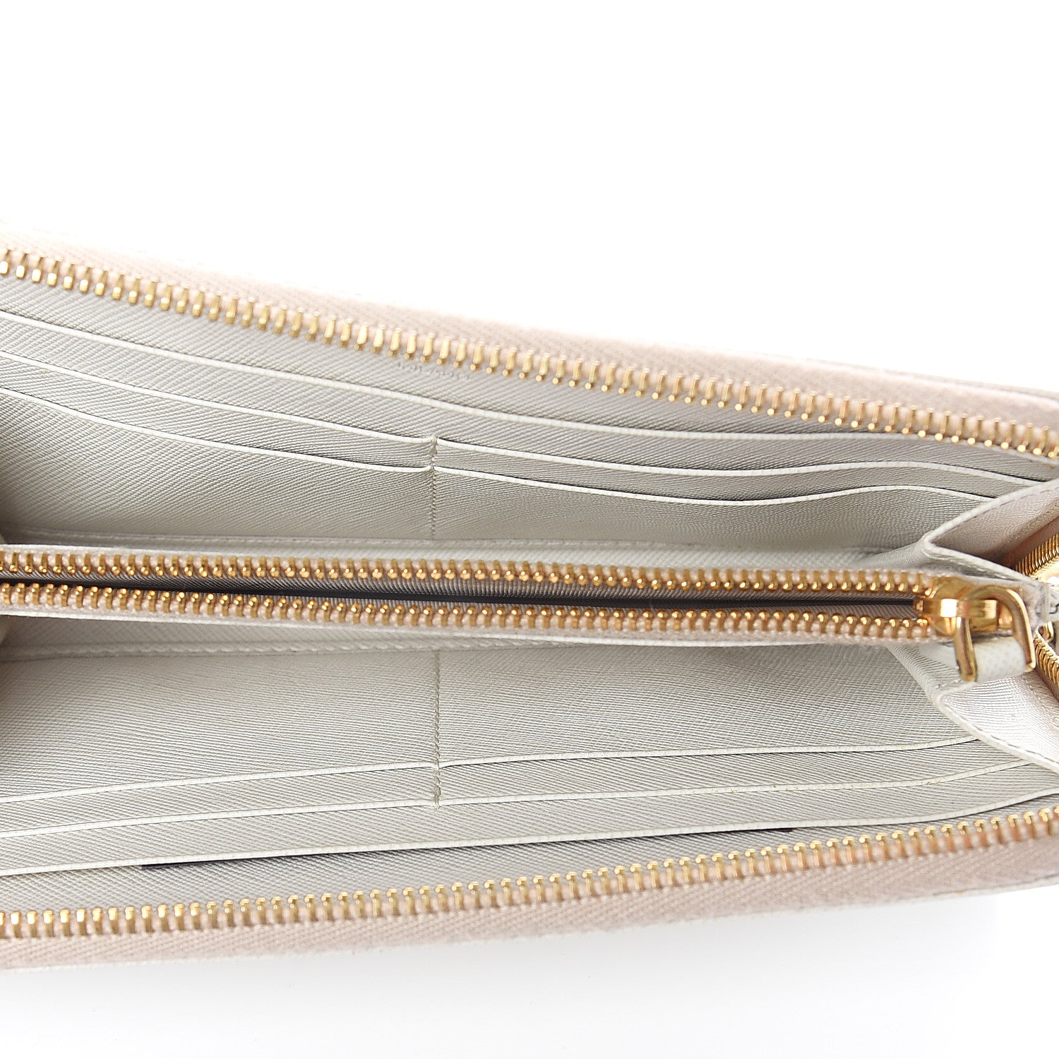 Prada Saffiano Metal Zip Around Wallet Talco 4 of 5