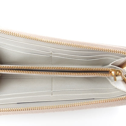 Prada Saffiano Metal Zip Around Wallet Talco 4 of 5