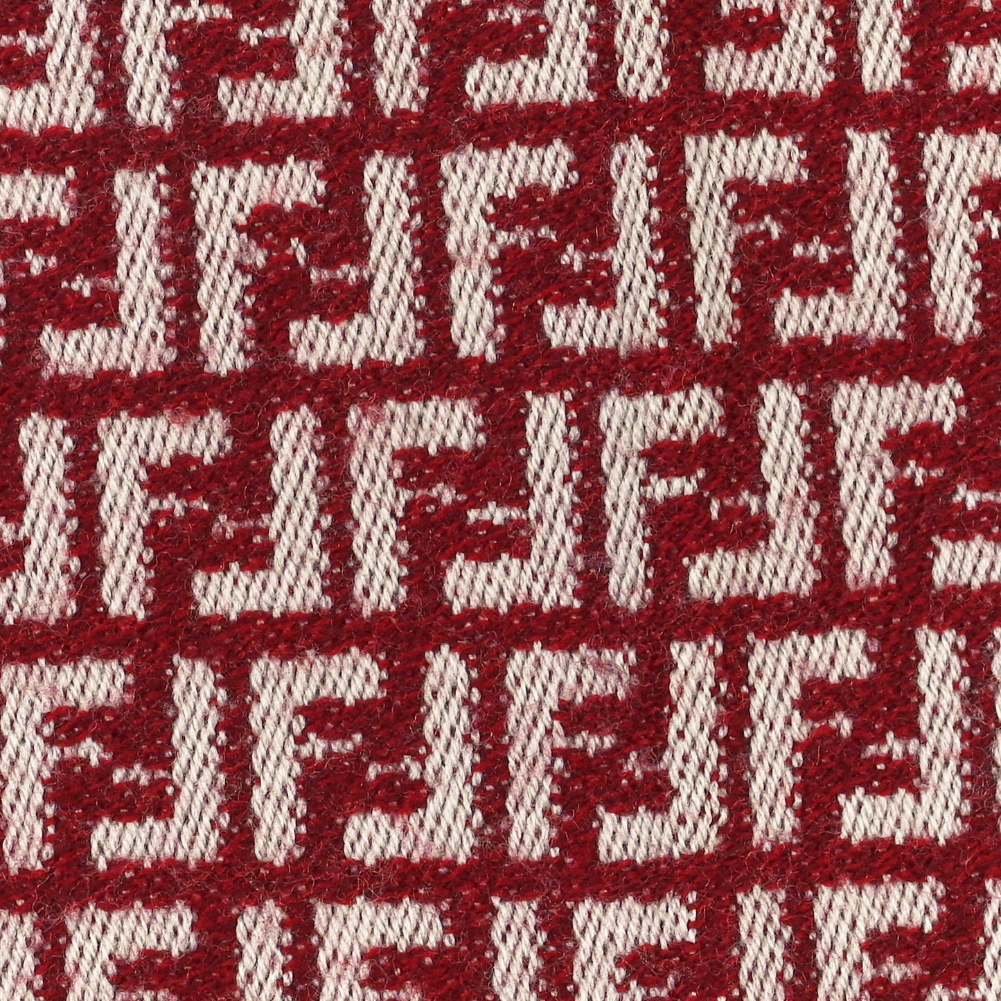 Wool FF Fringe Scarf Red White